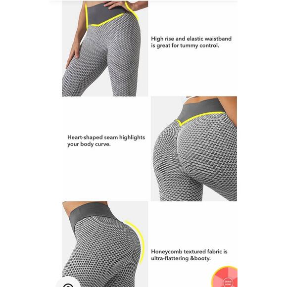 NWOT Tik Tok Booty Scrunched Push-Up Butt Textured Leggings Women's - Picture 3 of 10